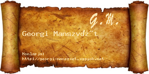 Georgi Manszvét névjegykártya
